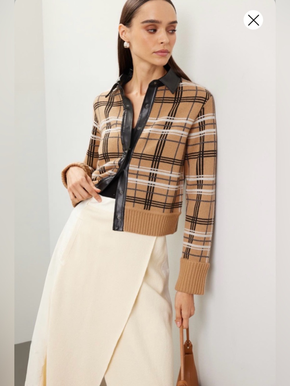 Simkhai Blaine Sweater - Simkhai Cashmere Plaid Sweater / Jacket in Neutral